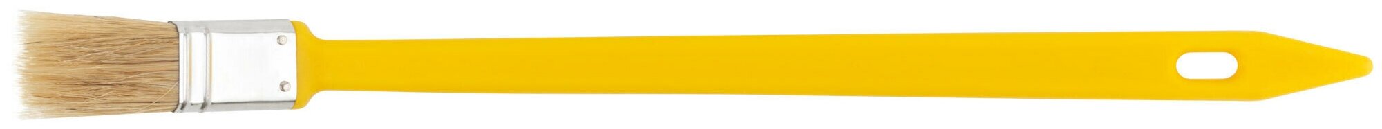 01218 Кисть радиаторная 1" (натуральная светлая щетина, желтая пластиковая ручка FIT - фото №2