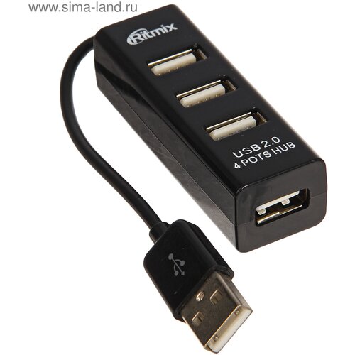 Разветвитель USB Hub Ritmix CR-2402 4 порта USB 20 черный 83000₽