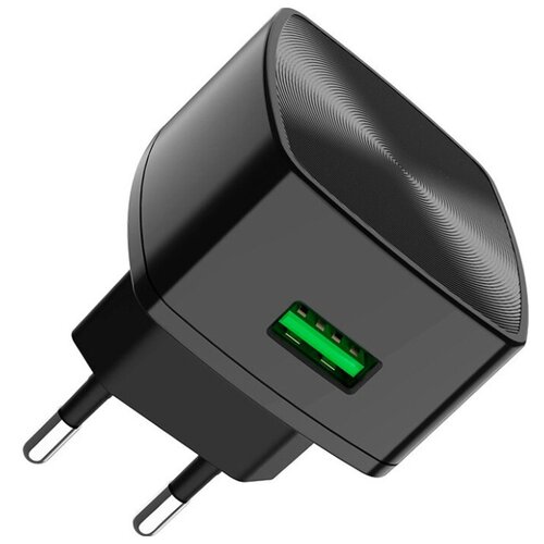 фото Сетевое зарядное устройство hoco c70a 1usb qc3.0 + кабель type-c black