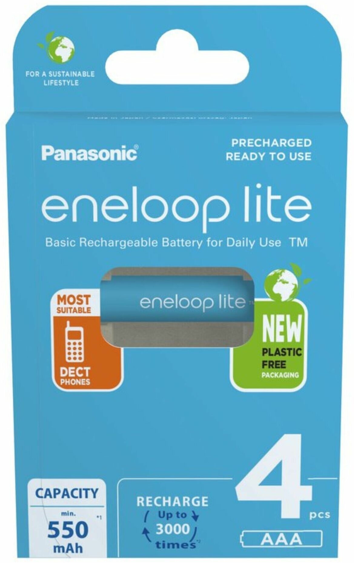 Аккумулятор Panasonic Eneloop Lite AAA 550mAh 2 шт. [BK-4LCCE/2BE] - фото №4