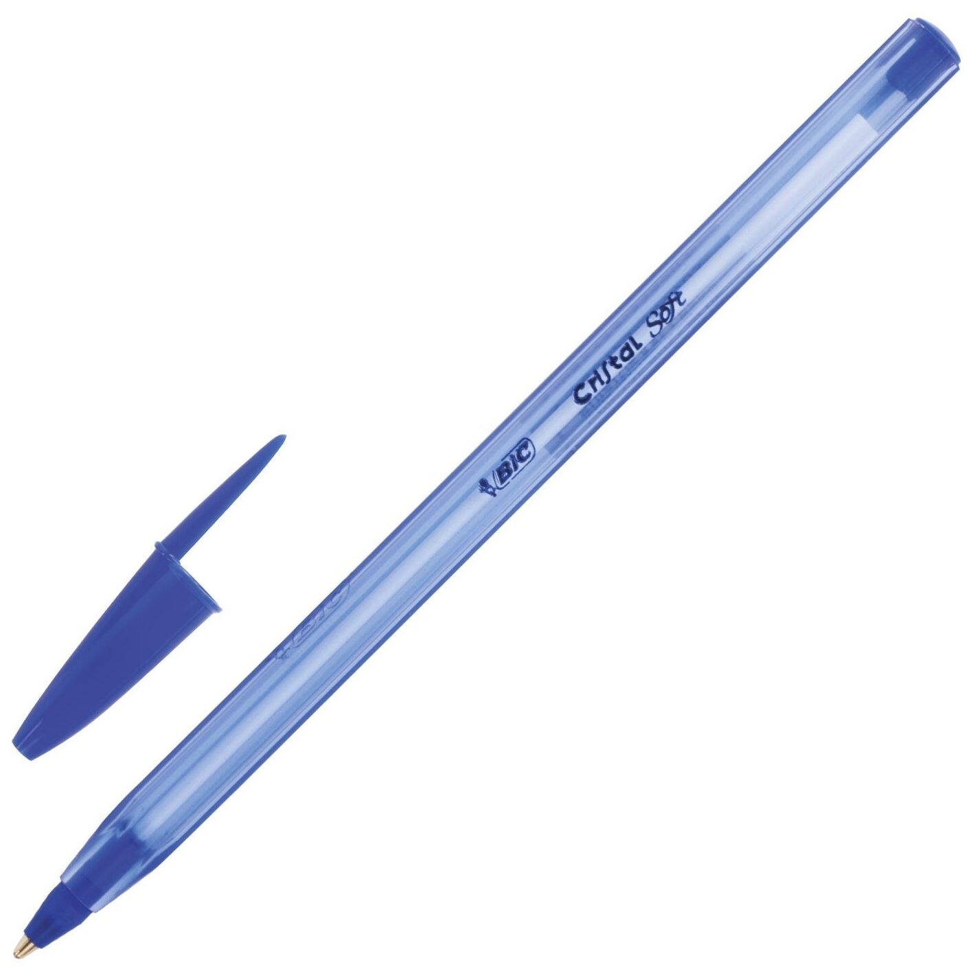 Ручка шариковая BIC масляная "Cristal Soft", синяя, корпус тонированный, узел 1, 2 мм, линия 0,35 мм (951434)