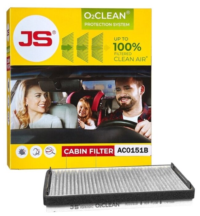 Салонный фильтр JS AC0151B Антибактериальная система очистки воздуха в салоне автомобиля JSO2CLEAN