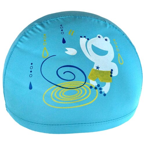 фото T07671/h10166 шапочка детская для плавания (пу) "лягушка" (голубая с рисунком) hawk