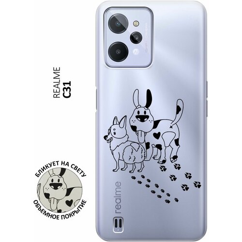 Силиконовый чехол с принтом Funny doggies для realme C31 / Рилми С31 силиконовый чехол на realme c31 рилми с31 с 3d принтом cats прозрачный