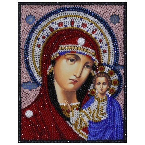 фото Казанская богородица набор для вышивания бусинами 22х28 преобрана 2б025