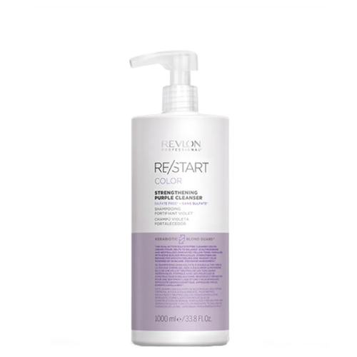 Revlon Professional Restart Purple Укрепляющий фиолетовый шампунь для волос Cleanser Shampoo 1000 мл rp restart purple cleanser укрепляющий фиолетовый шампунь 250 мл