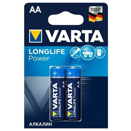 Батарейка VARTA LONGLIFE POWER (HIGH ENERGY) AА (блистер 2шт) 04906113412 батарейка varta longlife power high energy крона 6lr61 bl1 alkaline 9v 4922 1 10 50 1 шт varta 04922121411