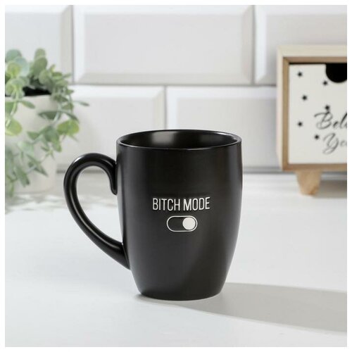 Кружка керамическая с тиснением Bitch mode 450 мл цвет чёрный 690₽