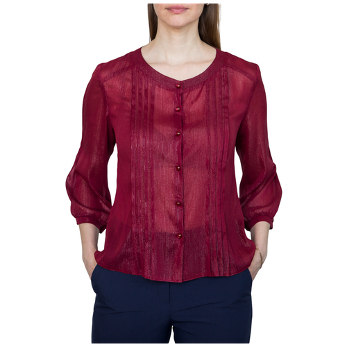 фото Блуза galar, классический стиль, укороченный рукав, размер 54, красный