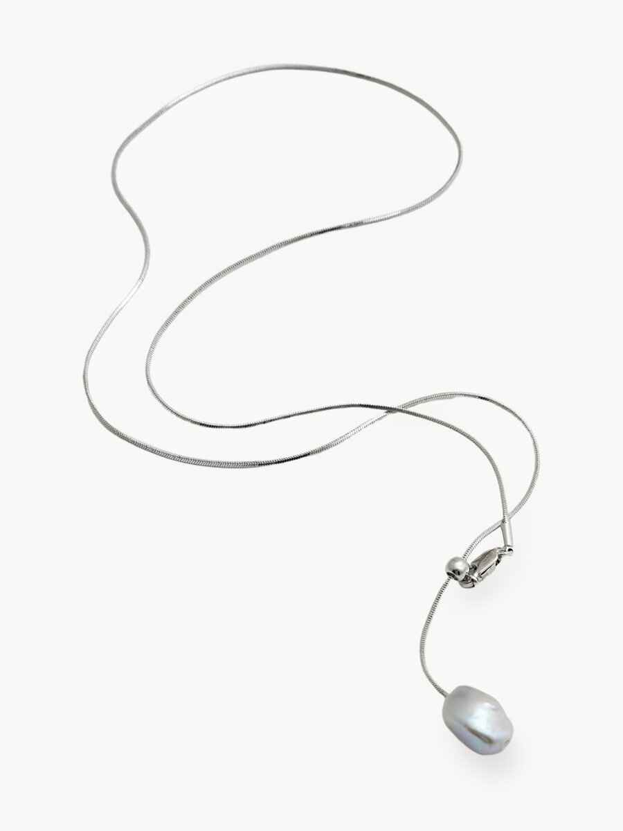 Колье ЖемАрт, жемчуг пресноводный культивированный, светло-серый