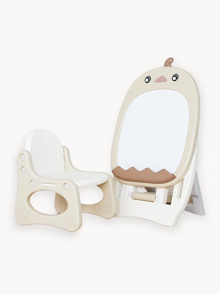 Мольберт развивающий детский UNIX Kids напольный магнитно - маркерный со стульчиком, цифрами, растущий, для детей