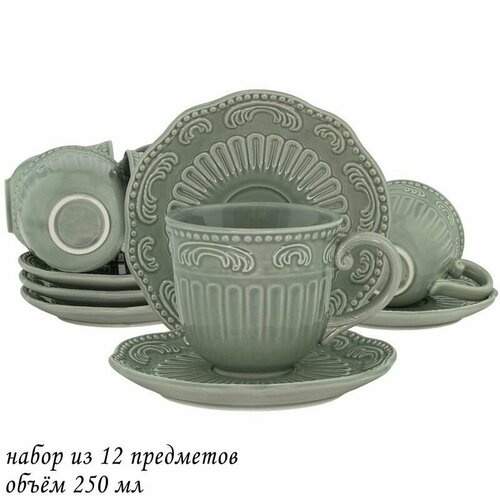 Чайный набор 12 предметов керамика, 250мл Lenardi, Бавария