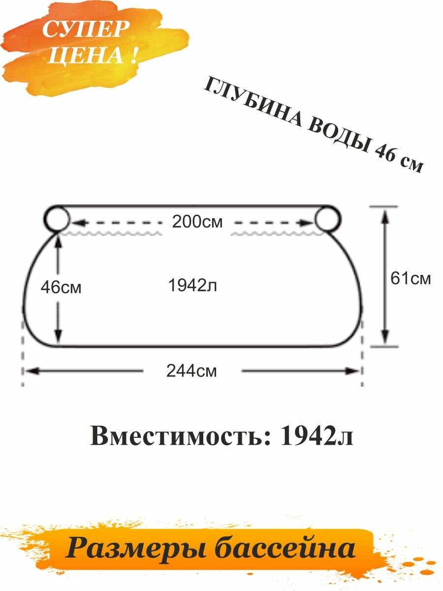 Надувной бассейн с насосом Intex для семьи, и детей. - фотография № 2