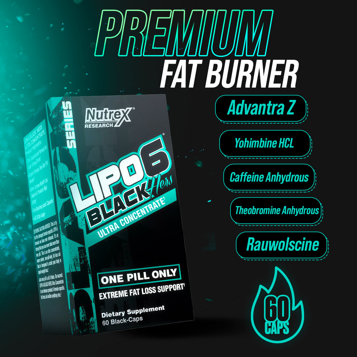 Nutrex Lipo 6 Black Hers Extreme Weight Loss - Жиросжигатель ультраконцентрат, 60 капсул