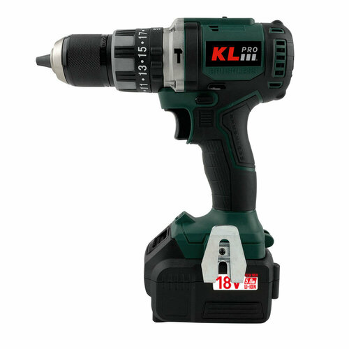 Профессиональный ударный бесщеточный шуруповерт KLPRO KLDM18BH-50 18В Li-ion-2шт 50Ач 70Нм 23-ступени км подсветка ЗУ-4А в кейсе 3493000₽
