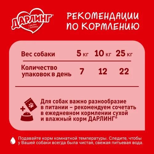 Сухой корм дарлинг для взрослых собак, с мясом и овощами, 15 кг — фото 1