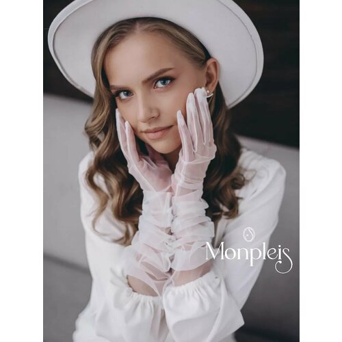фото Перчатки monpleis свадебная коллекция для женщин, размер onesize (6-7), белый