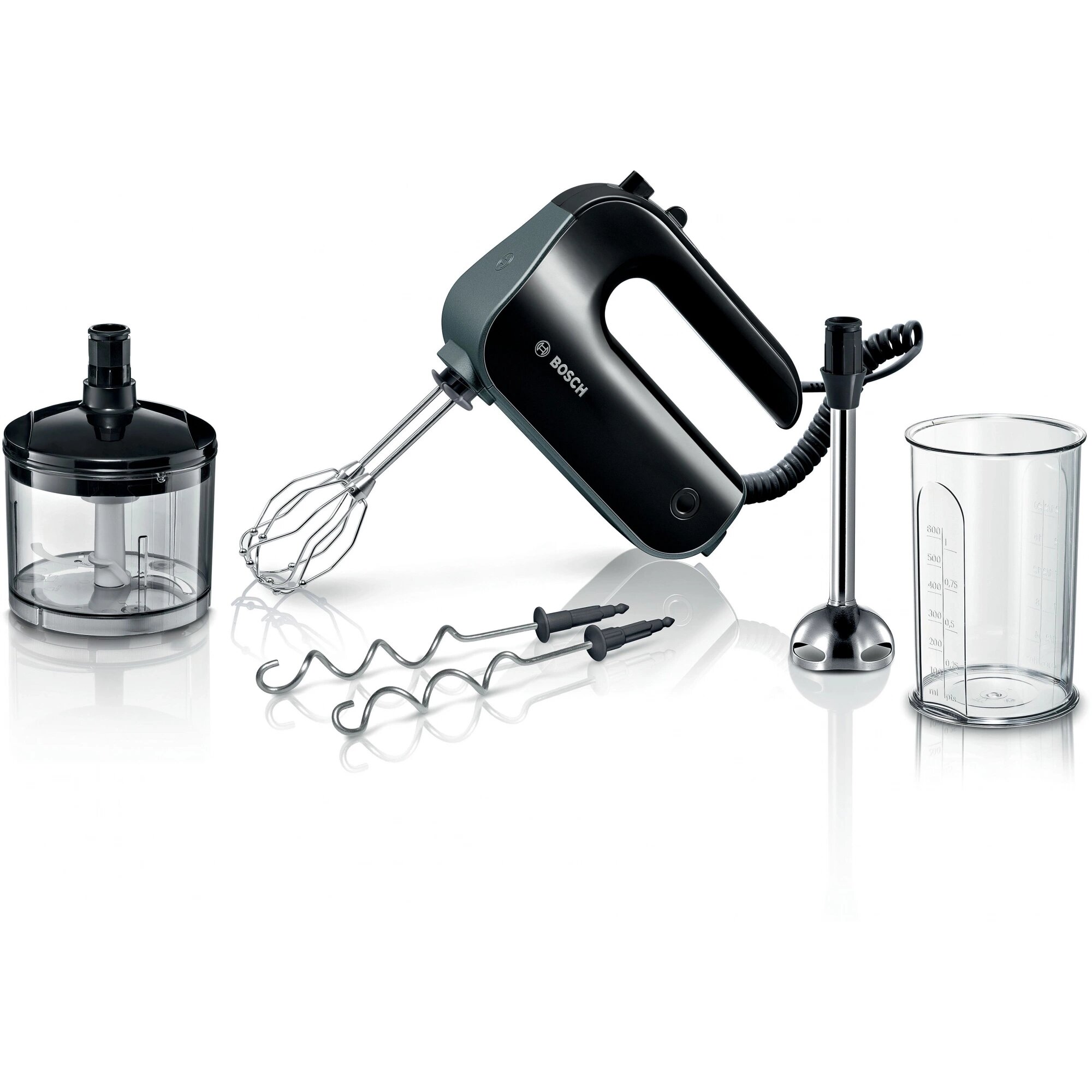 Миксер ручной Bosch MFQ4980B , черный, мощность 850 Вт, 5 скоростей
