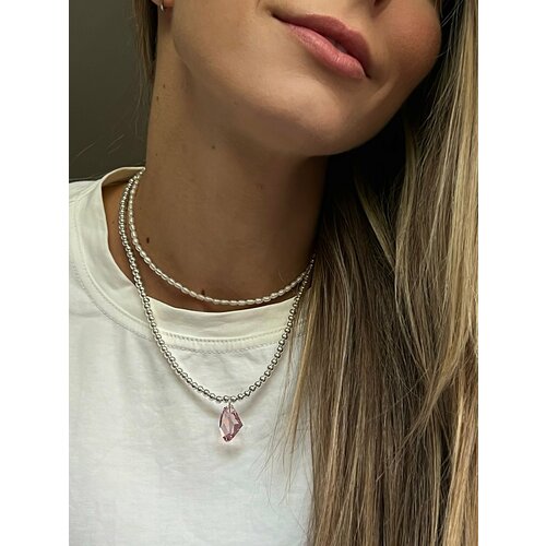 Подвеска LU Jewel серебро 925 проба кристаллы Swarovski размер 19 см розовый 2300₽