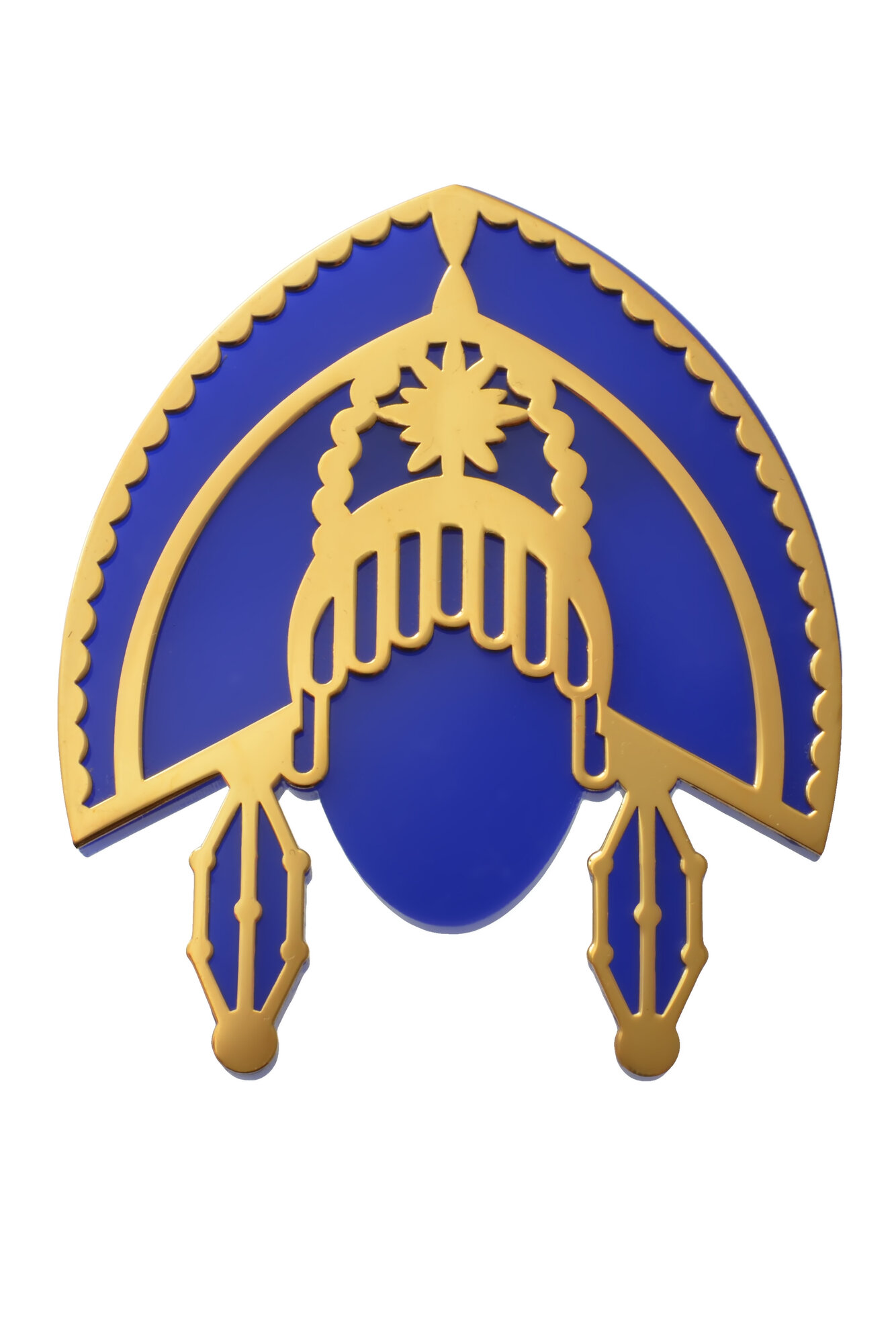 Брошь OXIOMA, синий/золото