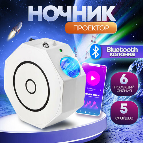фото Проектор звездного неба, bluetooth колонка и mp3 плеер, лазерный проектор, ночник, ночник проектор trendeks