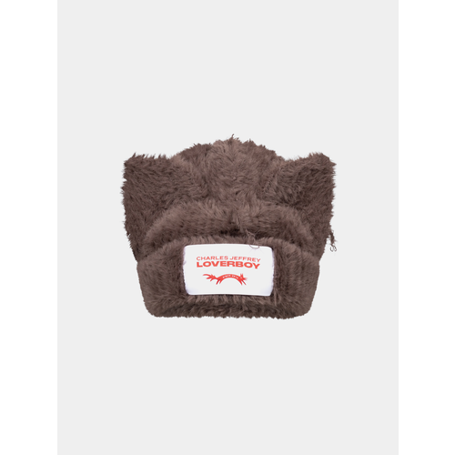 фото Шапка-бини charles jeffrey loverboy fluffy chunky ears для мужчин и женщин, размер onesize, коричневый