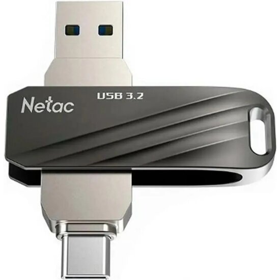 Флешка 128Gb Netac US11 black/silver USB3.0 + Type C (NT03US11C-128G-32BK)