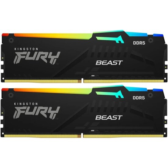 Оперативная память Kingston FURY Beast RGB XMP 32Gb (2x16Gb) DDR5-6400 DIMM (KF564C32BBAK2-32)