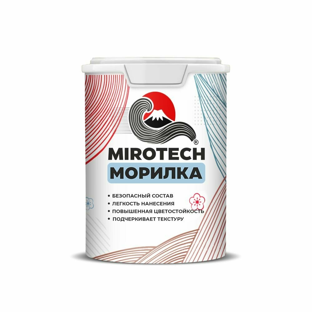 Морилка профессиональная MiroTech для дерева для любых деревянных поверхностей акриловая быстро сохнет без запаха цвет еловая зелень 09 кг