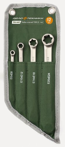 Изображение товара Набор ключей накидных TORX 4 штуки, CrV, Дело Техники, 514440