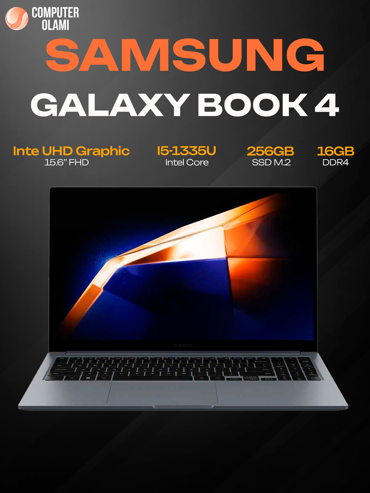 Ноутбук Samsung Galaxy Book4 NT750XGR-A51AG, i5-1335U, 16/256 ГБ, 15.6" FHD