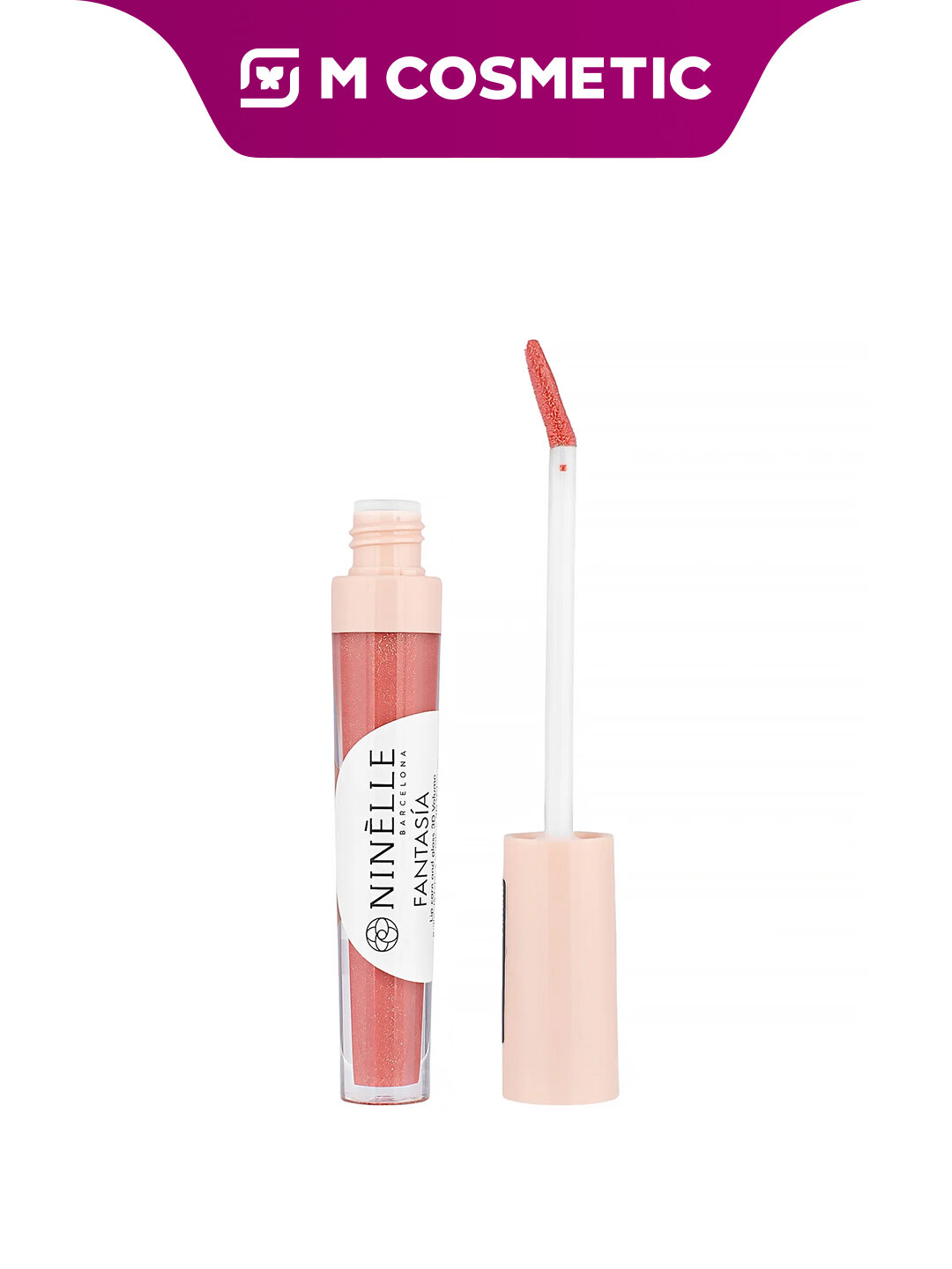 Блеск для губ Ninelle Fantasia №722, 3,5мл, матовый, с кисточкой, розовый