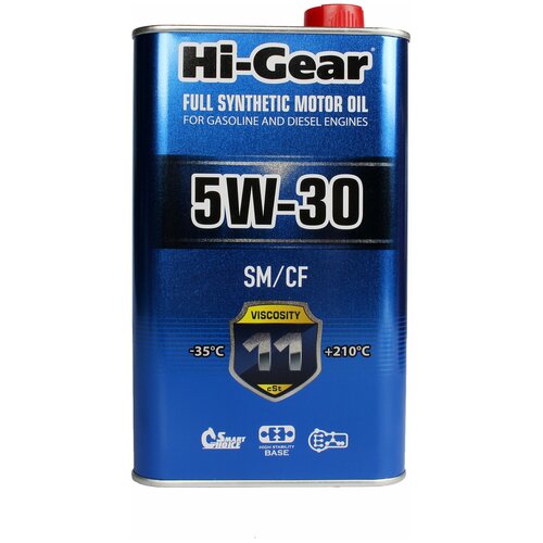 Hi-Gear Масло Моторное Hi-Gear 5w-30 Sm/Cf A3/B4 Синтетическое 4 Л