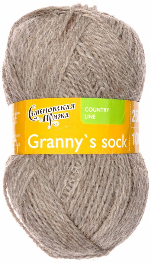 Пряжа Семеновская Granny`s sock W (Бабушкин носок ЧШ) 100%шерсть, 250м, 100г, 1шт