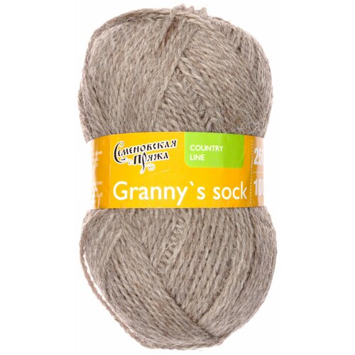 Пряжа Семеновская Granny`s sock W (Бабушкин носок ЧШ) 100%шерсть, 250м, 100г, 1шт