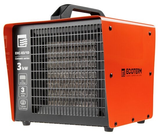 Нагреватель воздуха электр. Ecoterm EHC-03/1D (кубик, 3 кВт, 220 В, термостат, керамический элемент PTC) (ECOTERM)