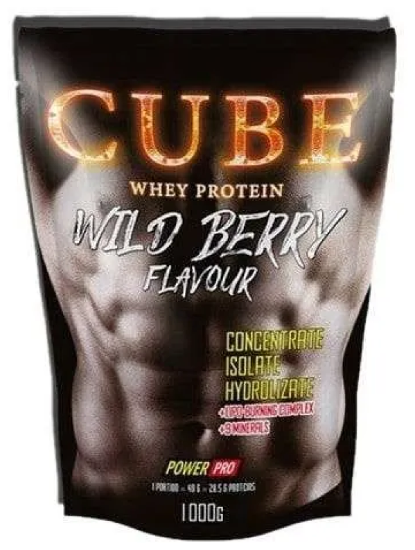 Power Pro Протеин PowerPro CUBE Whey Protein + синефрин, 1000 г, вкус: лесные ягоды