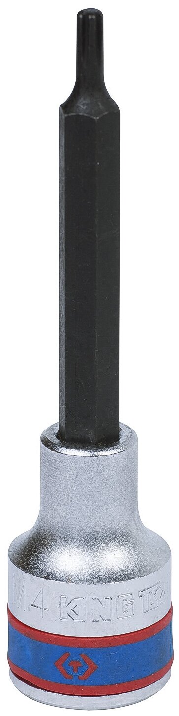 KING TONY Насадка (бита) торцевая 1/2", Ribe, M4, L = 100 мм