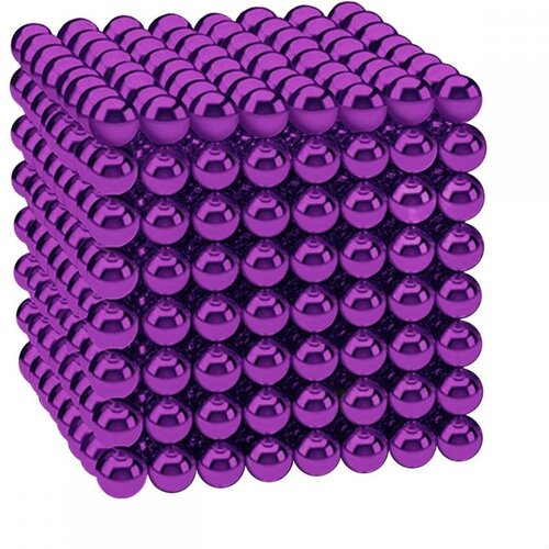 Антистресс игрушка/Неокуб Neocube куб из 1000 магнитных шариков 5мм (фиолетовый) антистресс игрушка неокуб neocube куб из 216 магнитных шариков 5мм розовый