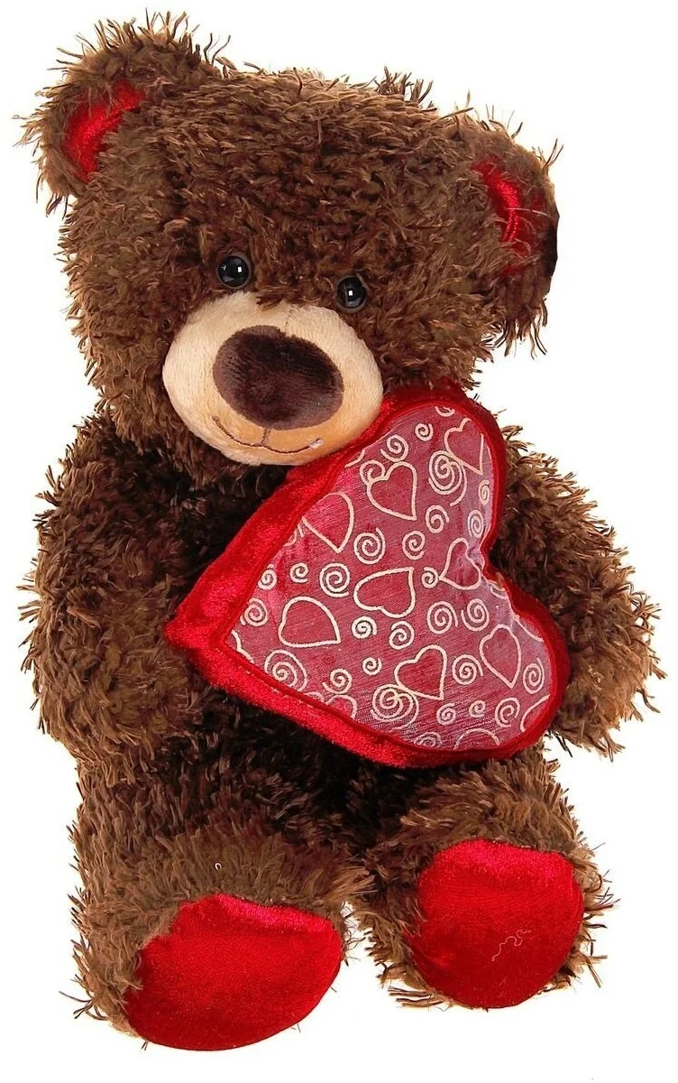 Мягкая игрушка Fancy медведь Чиба с сердцем 28см - фото №7