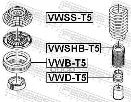 Подшипник Опоры Амортизатора Vw T5 03- Пер. Febest арт. VWB-T5