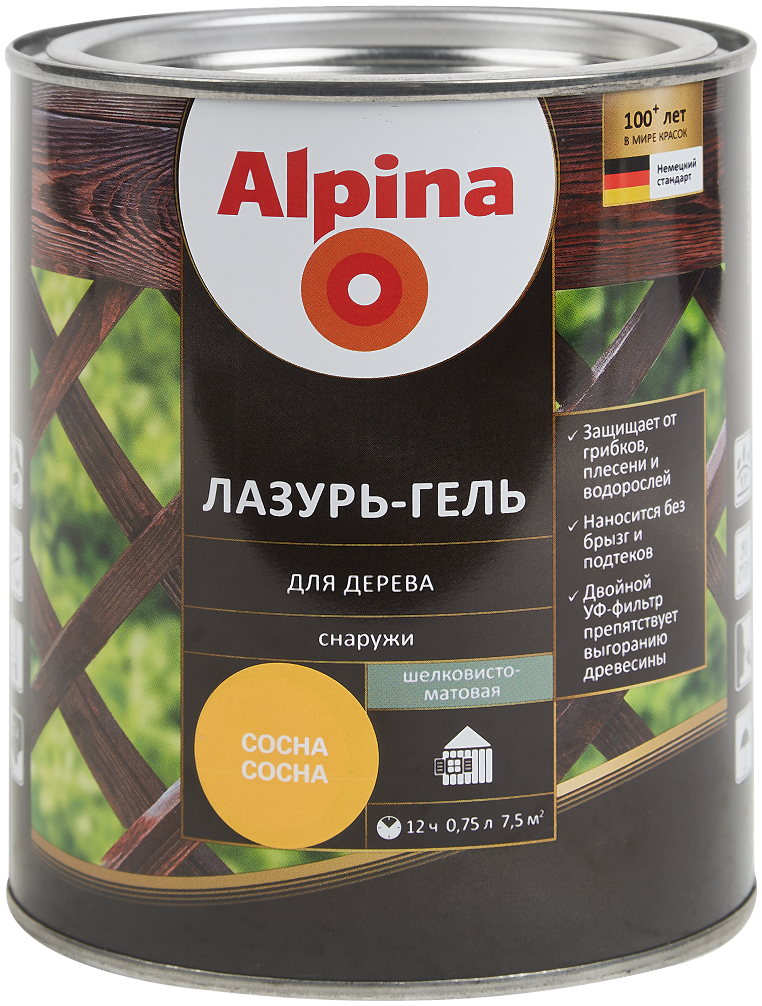 Лазурь-гель для дерева Alpina сосна 0.75 л