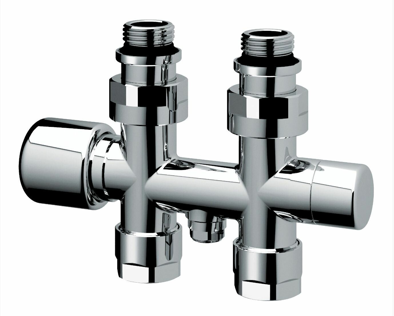 FAR Н-обр. сереб. узел с термо. и зап. клапанами, прям, М24х19 - 1/2"НР FL 0269 C12