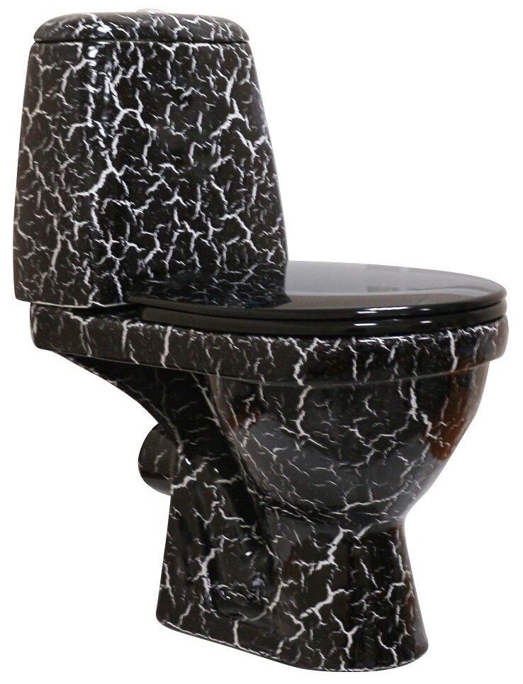 фото Унитаз с бачком напольный ROSA Премьер кракелюр с горизонтальным выпуском