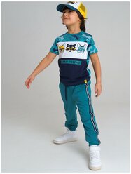 Комплект для мальчика: футболка, брюки PlayToday, размер 110, темно-синий