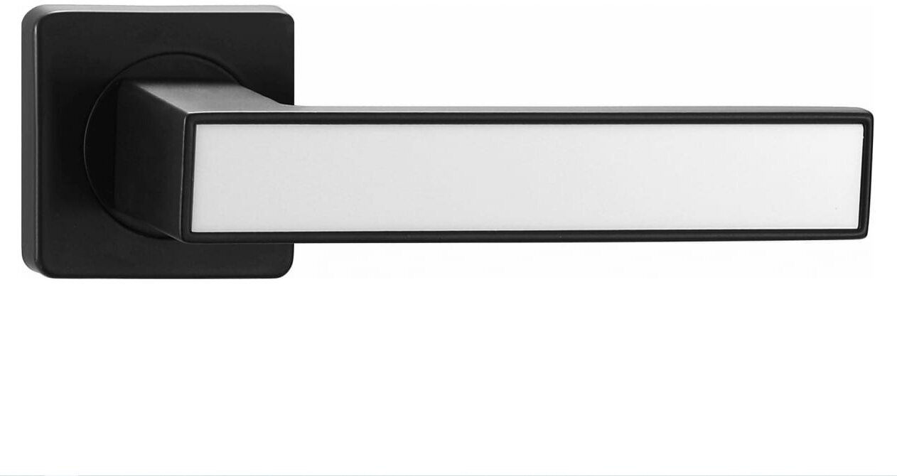 фото Дверные ручки Vantage алюминиевые V52 BL- 2/WH AL (черный/белый)