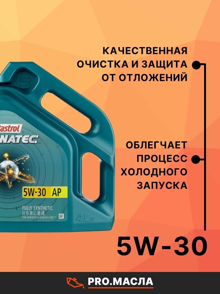 Моторное масло Castrol Magnatec AP 5W/30 для японских и корейских авто, 1 л, синтетическое - фото №12