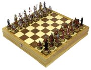 Шахматы исторические с раскрашенными фигурами из цинка "Ледовое побоище"
