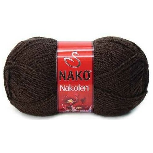 Пряжа Nako Nakolen | Пряжа Nako Nakolen - 1182 коричневый | 5шт упаковка | Акрил: 51%, Шерсть: 49%