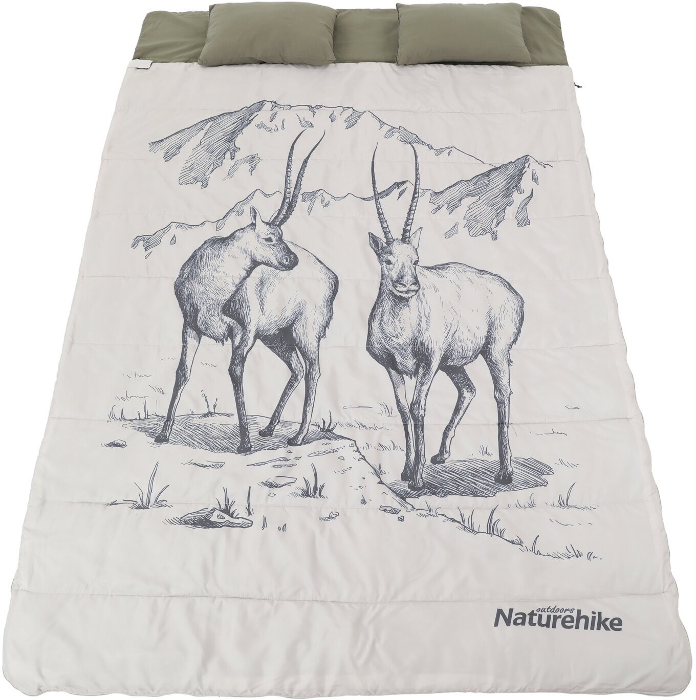 Спальник Naturehike Double sleeping bag pattern with pillow Tibetan Antelope